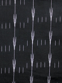 Black White Pochampally Hand Woven Ikat Cotton Fabric Per Meter - F002F1475