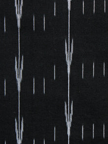 Black White Pochampally Hand Woven Ikat Cotton Fabric Per Meter - F002F1475
