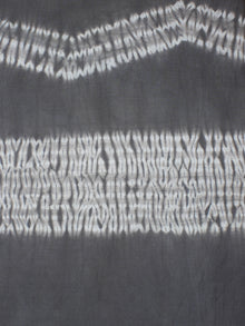 Grey White Hand Block Printed Shibori Cotton Cambric Fabric Per Meter - F0916274