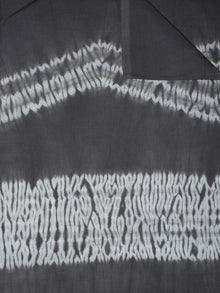 Grey White Hand Block Printed Shibori Cotton Cambric Fabric Per Meter - F0916274