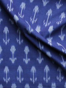 Sapphire Blue Pochampally Hand Weaved Ikat Mercerised Fabric Per Meter - F003F1285
