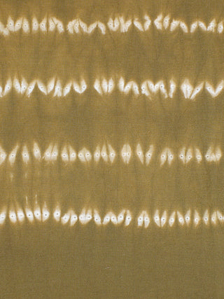Brown White Hand Block Printed Shibori Cotton Cambric Fabric Per Meter - F0916270