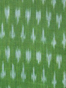Parrot Green Grey Pochampally Hand Weaved Ikat Mercerised Fabric Per Meter - F002F1477