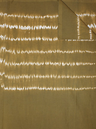 Brown White Hand Block Printed Shibori Cotton Cambric Fabric Per Meter - F0916270