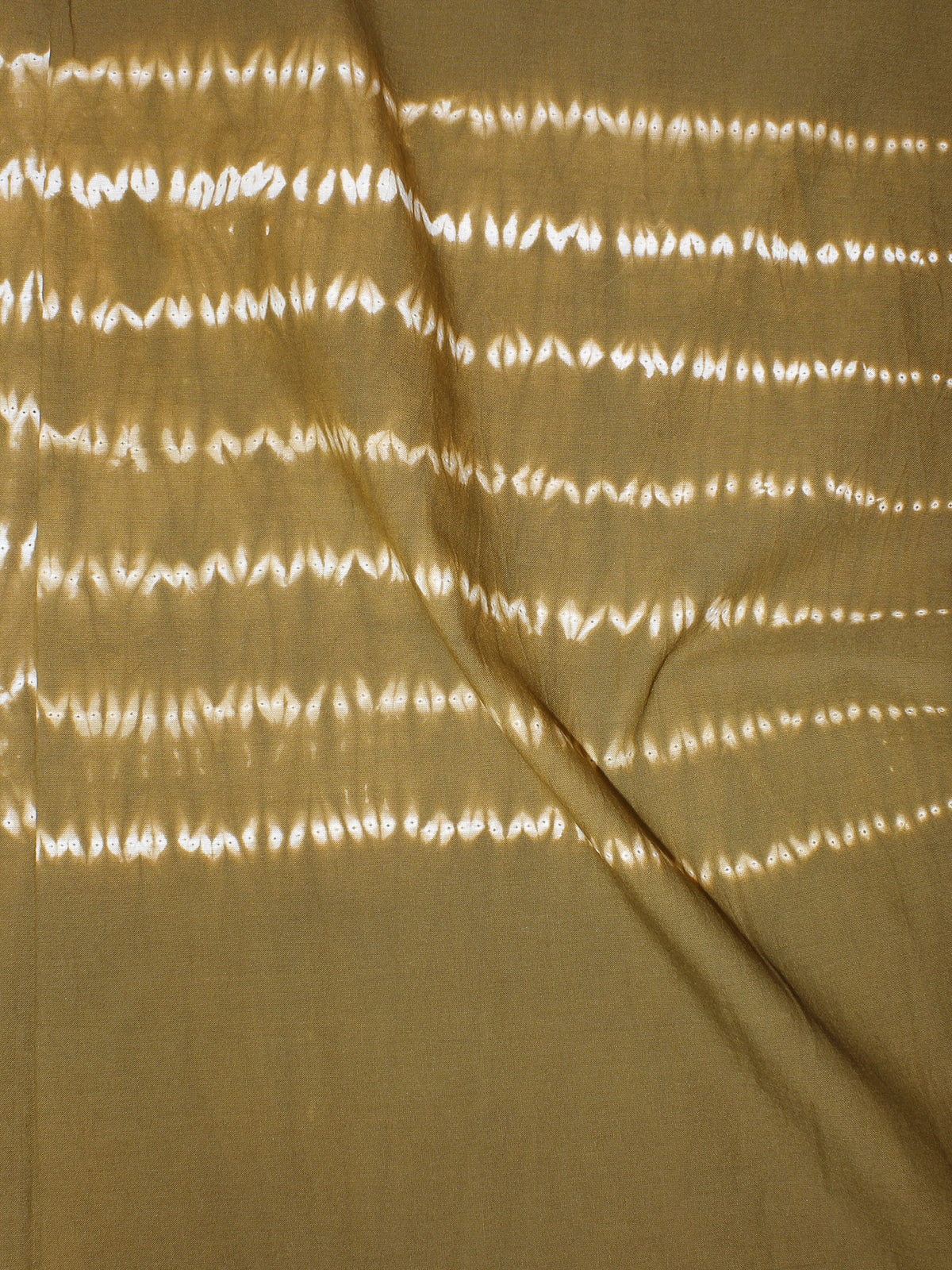 Brown White Hand Block Printed Shibori Cotton Cambric Fabric Per Meter - F0916270