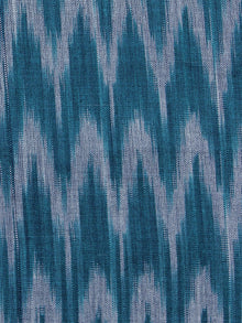 Teal Blue Grey Pochampally Hand Weaved Ikat Mercerised Fabric Per Meter - F003F1288