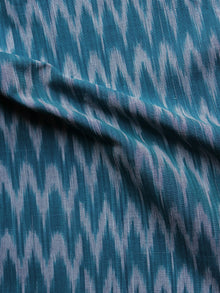 Teal Blue Grey Pochampally Hand Weaved Ikat Mercerised Fabric Per Meter - F003F1288