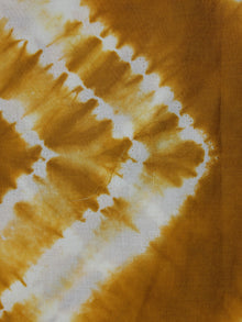 Mustard Yellow White Hand Block Printed Shibori Cotton Cambric Fabric Per Meter - F0916280