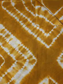 Mustard Yellow White Hand Block Printed Shibori Cotton Cambric Fabric Per Meter - F0916280