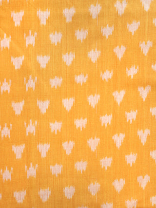 Candlelight Orange Pochampally Hand Weaved Ikat Mercerised Fabric Per Meter - F003F1287