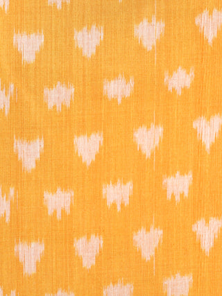Candlelight Orange Pochampally Hand Weaved Ikat Mercerised Fabric Per Meter - F003F1287