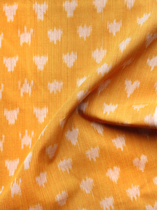 Candlelight Orange Pochampally Hand Weaved Ikat Mercerised Fabric Per Meter - F003F1287