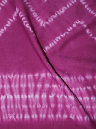 Purple White Hand Block Printed Shibori Cotton Cambric Fabric Per Meter - F0916291