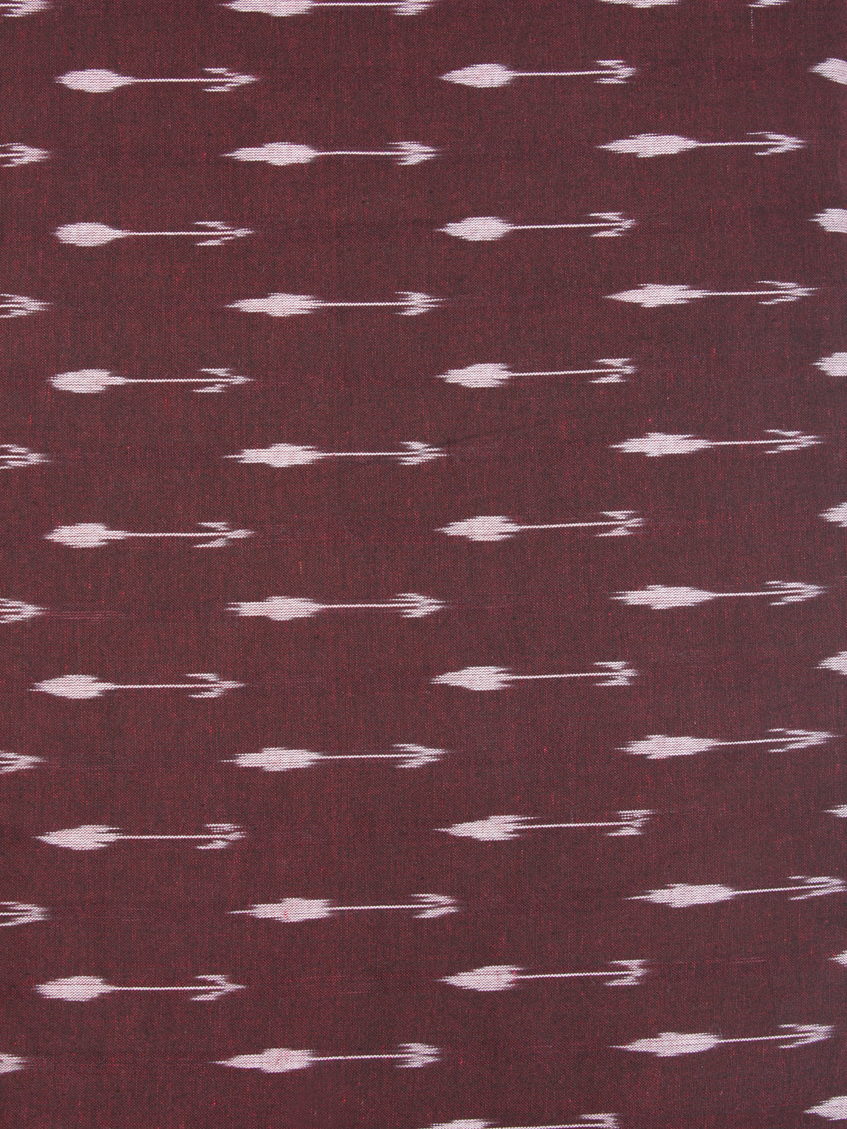 Maroon Ivory Hand Woven Ikat Handloom Cotton Fabric Per Meter - F002F2426