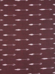 Maroon Ivory Hand Woven Ikat Handloom Cotton Fabric Per Meter - F002F2426