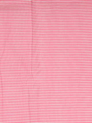 Pink White Block Printed Cotton Fabric Per Meter - F001F2393