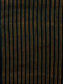 Pine Green Yellow Indigo Ajrakh Hand Block Printed Cotton Blouse Fabric - BPA0150