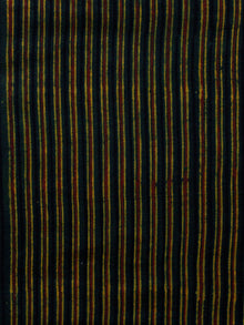 Pine Green Yellow Indigo Ajrakh Hand Block Printed Cotton Blouse Fabric - BPA0150