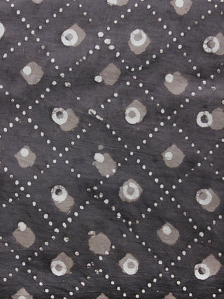Kashish Brown White Hand Block Printed Cotton Fabric Per Meter - F001F1561