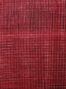 Ivory Cherry Red Black Ajrakh Printed Cotton Fabric Per Meter - F003F1511