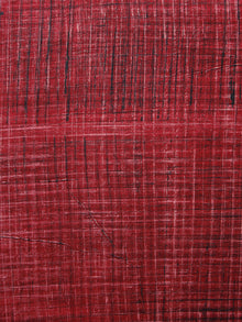 Ivory Cherry Red Black Ajrakh Printed Cotton Fabric Per Meter - F003F1511