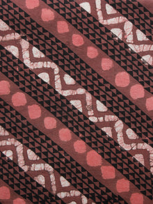 Copy of Brown Black Ivory Pink Hand Block Printed Cotton Fabric Per Meter - F001F1733