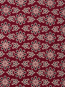 Red Ivory Black Ajrakh Block Printed Cotton Fabric Per Meter - F0916680