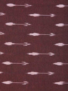 Maroon Ivory Hand Woven Ikat Handloom Cotton Fabric Per Meter - F002F2426