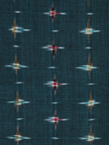 Turquoise Maroon Mustard Ivory Pochampally Hand Weaved Double Ikat Fabric Per Meter - F002F801