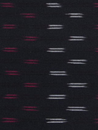 Black Purple Ivory Pochampally Hand Weaved Ikat Fabric Per Meter - F0916720