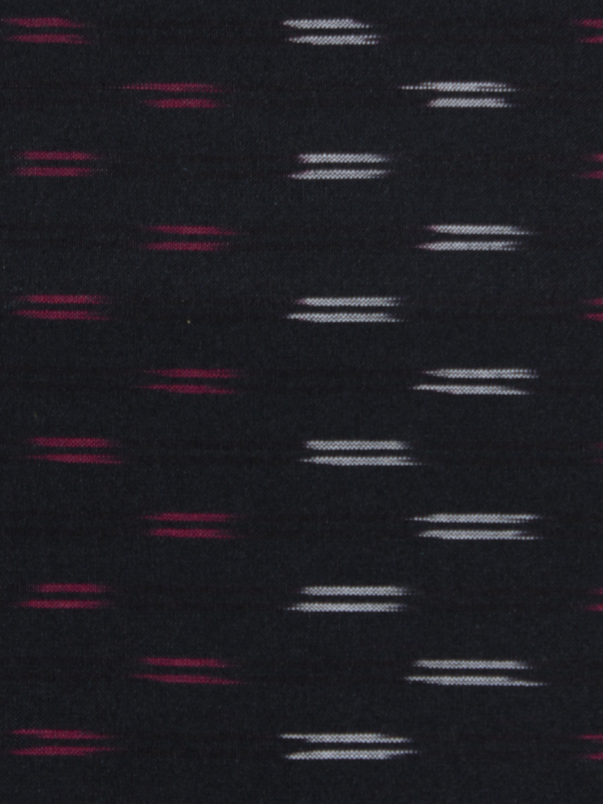 Black Purple Ivory Pochampally Hand Weaved Ikat Fabric Per Meter - F0916720