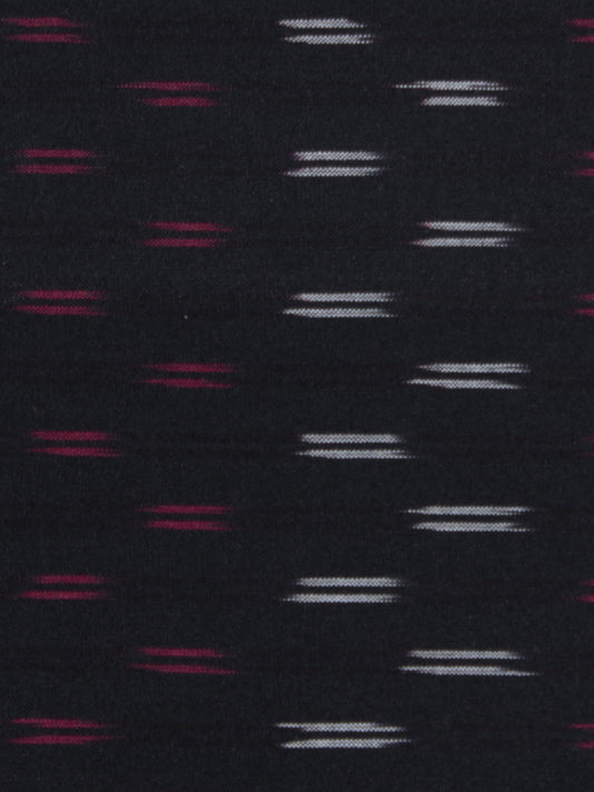 Black Purple Ivory Pochampally Hand Weaved Ikat Fabric Per Meter - F0916720