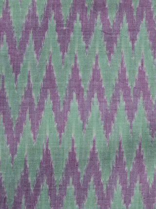 Lavender Green Pochampally Hand Weaved Ikat Mercerised Cotton Fabric Per Meter - F002F1027