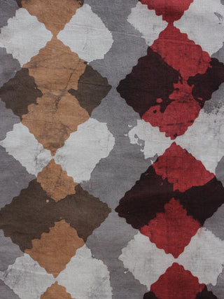 Grey Ivory Red Maroon BeigeHand Block Printed Cotton Fabric Per Meter - F003F1323