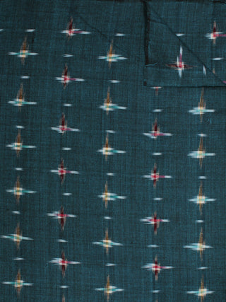 Turquoise Maroon Mustard Ivory Pochampally Hand Weaved Double Ikat Fabric Per Meter - F002F801