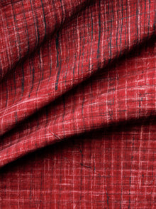 Ivory Cherry Red Black Ajrakh Printed Cotton Fabric Per Meter - F003F1511
