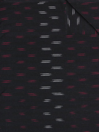 Black Purple Ivory Pochampally Hand Weaved Ikat Fabric Per Meter - F0916720