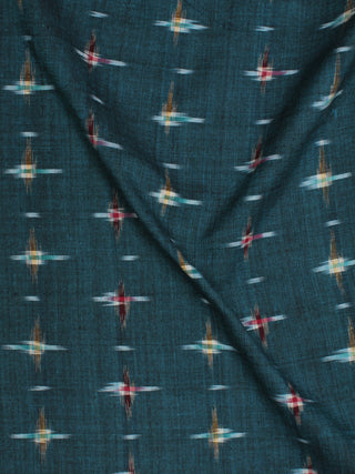 Turquoise Maroon Mustard Ivory Pochampally Hand Weaved Double Ikat Fabric Per Meter - F002F801