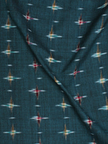 Turquoise Maroon Mustard Ivory Pochampally Hand Weaved Double Ikat Fabric Per Meter - F002F801