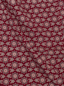Red Ivory Black Ajrakh Block Printed Cotton Fabric Per Meter - F0916680