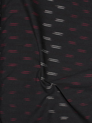 Black Purple Ivory Pochampally Hand Weaved Ikat Fabric Per Meter - F0916720