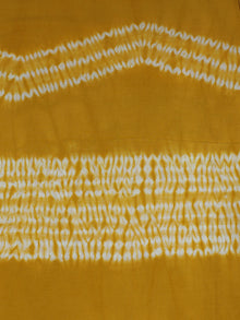 Yellow White Hand Block Printed Shibori Cotton Cambric Fabric Per Meter - F0916283