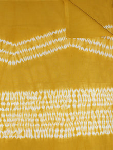 Yellow White Hand Block Printed Shibori Cotton Cambric Fabric Per Meter - F0916283