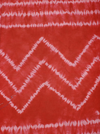 Red White Hand Block Printed Shibori Cotton Cambric Fabric Per Meter - F0916288
