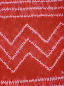 Red White Hand Block Printed Shibori Cotton Cambric Fabric Per Meter - F0916288