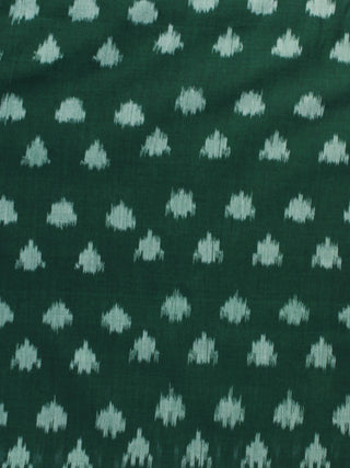 Hunter Green Pochampally Hand Weaved Ikat Mercerised Fabric Per Meter - F003F1289