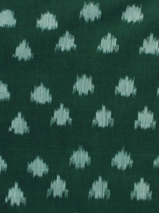 Hunter Green Pochampally Hand Weaved Ikat Mercerised Fabric Per Meter - F003F1289