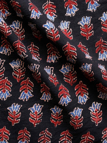 Black Blue Maroon Ivory Ajrakh Hand Block Printed Cotton Fabric Per Meter - F003F1654