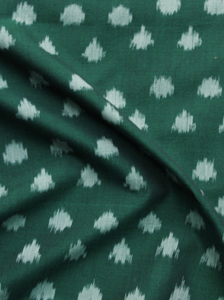 Hunter Green Pochampally Hand Weaved Ikat Mercerised Fabric Per Meter - F003F1289