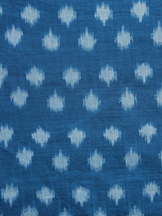 Turquoise Blue Pochampally Hand Weaved Ikat Mercerised Fabric Per Meter - F003F1294